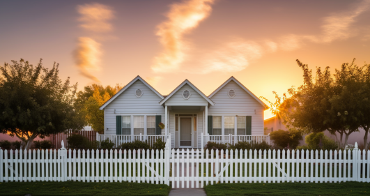 white picket fence home